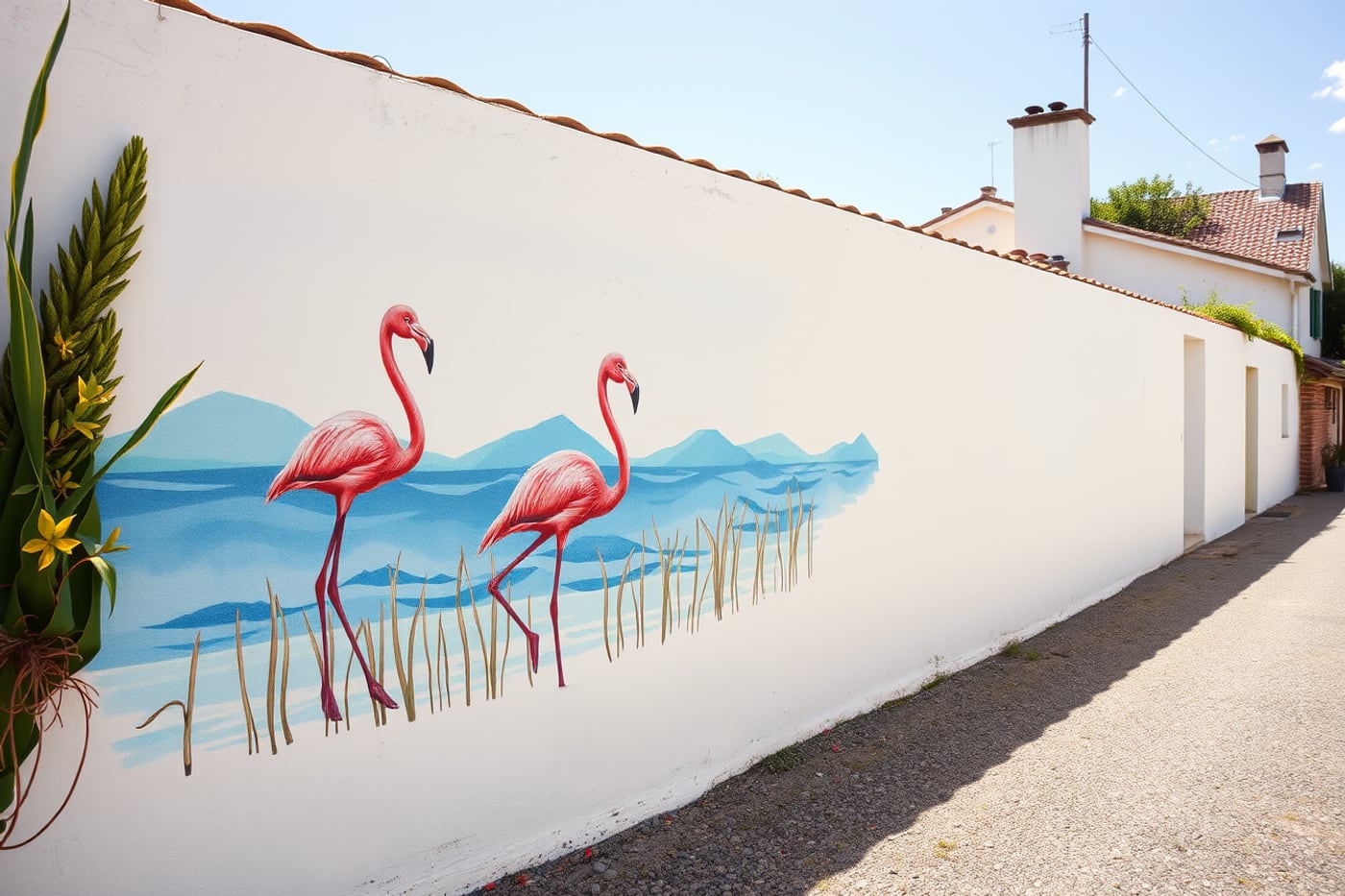 Le mur aux flamants