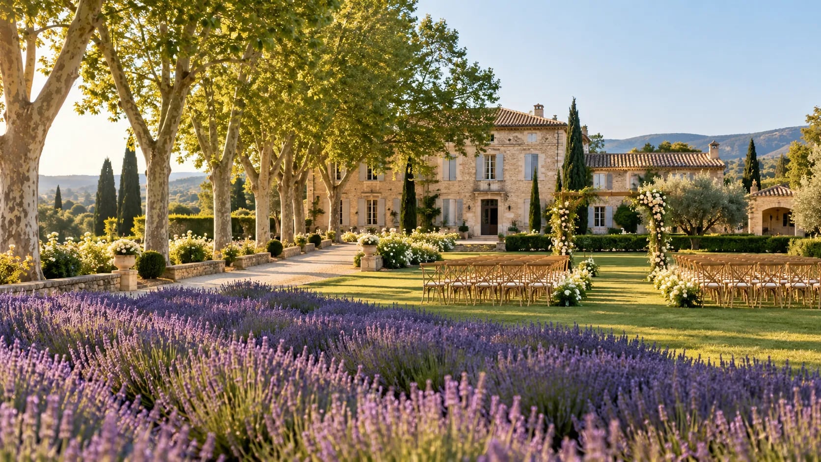 Le domaine, entre platanes et lavandes